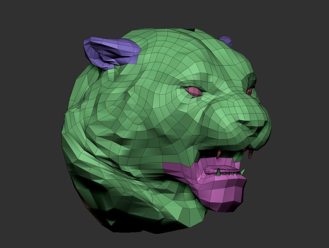Angry Tiger head 3D print model_7