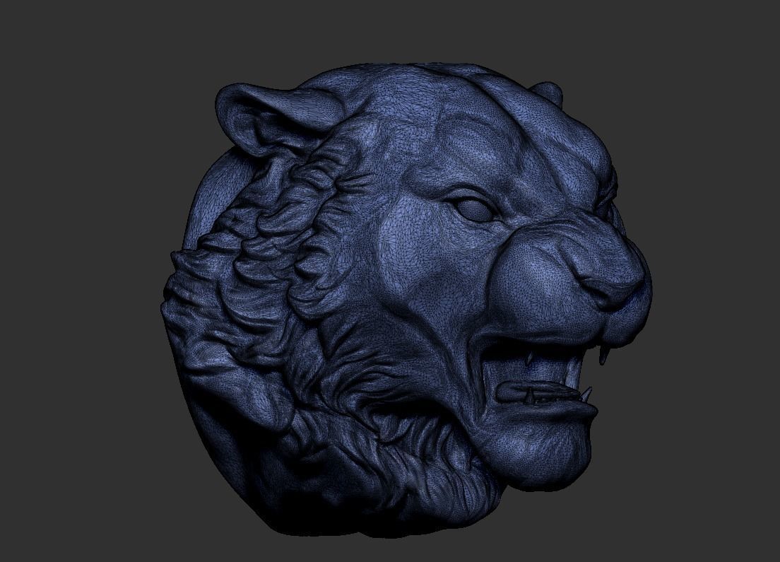 Angry Tiger head 3D print model_8