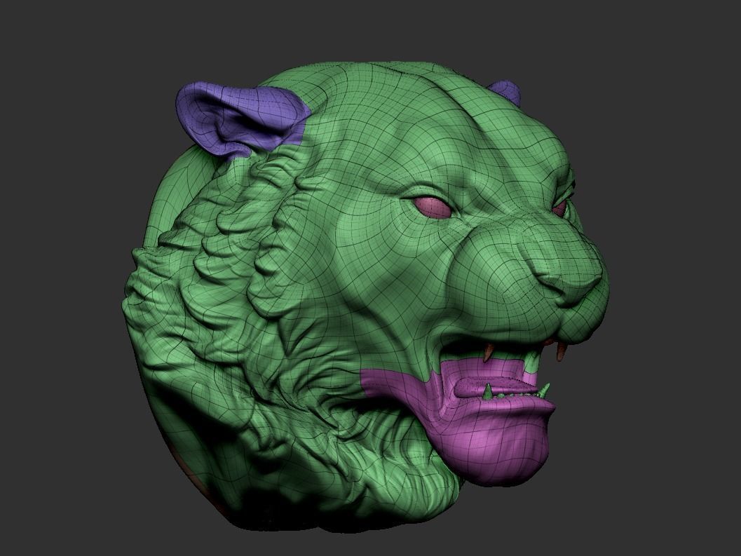 Angry Tiger head 3D print model_6