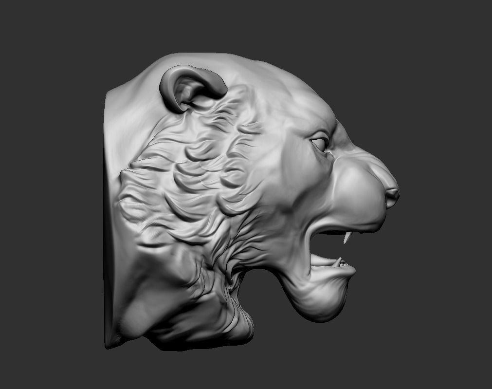 Angry Tiger head 3D print model_3