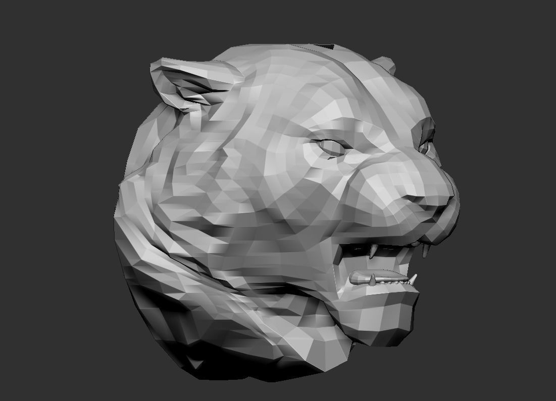 Angry Tiger head 3D print model_5