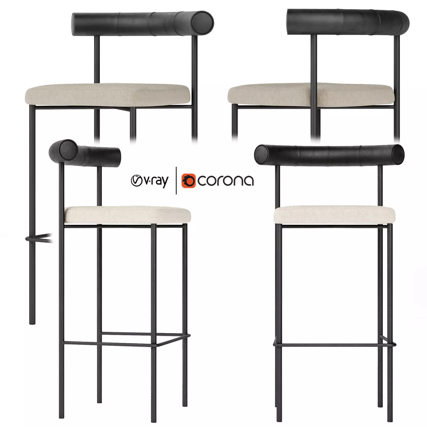 Kashmir Barstool Simon James Resident 3D model
