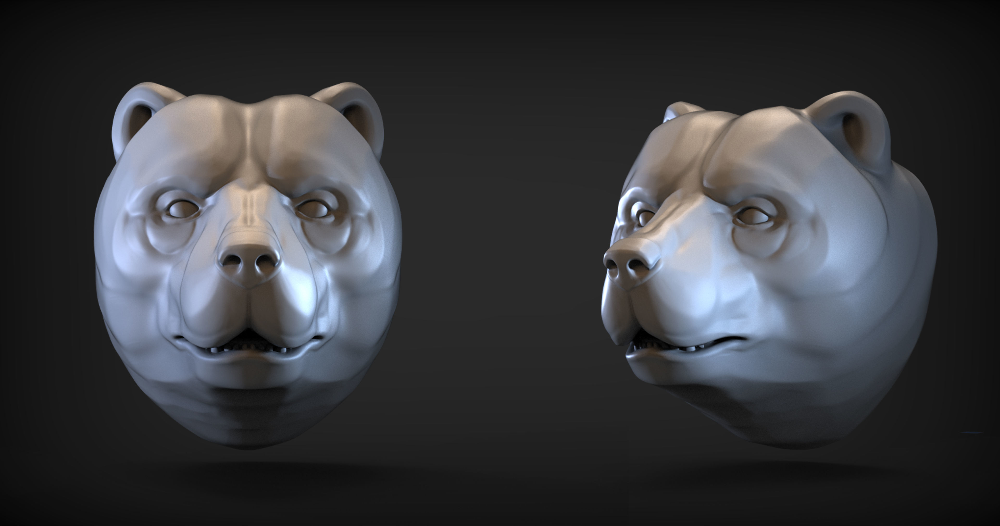 Bear head 1 3D print model_1