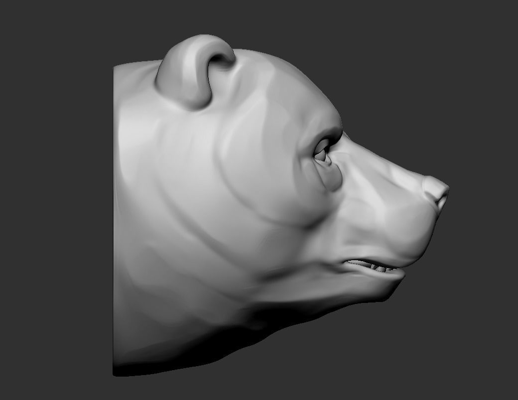 Bear head 1 3D print model_2