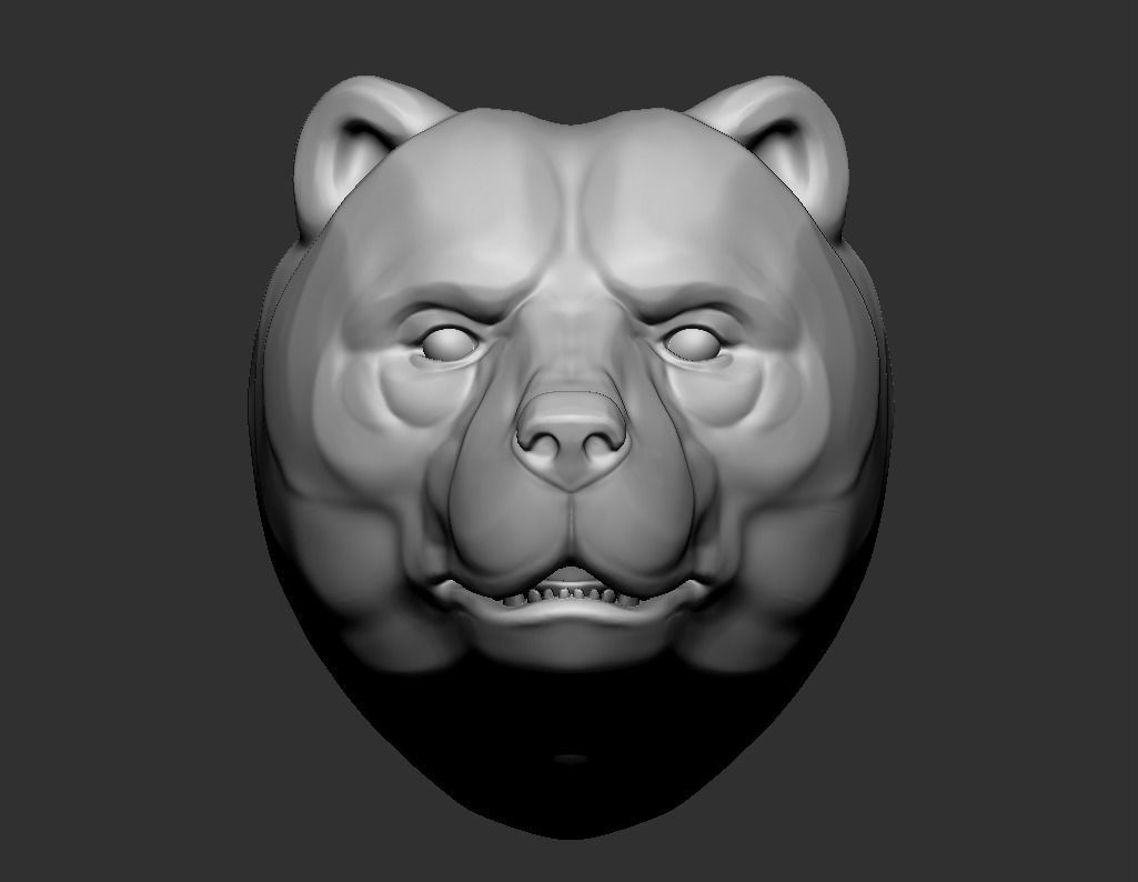 Bear head 1 3D print model_3