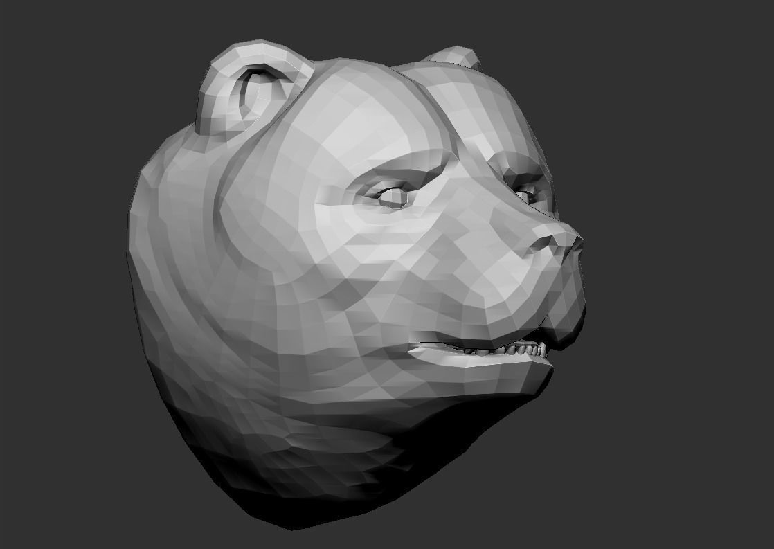 Bear head 1 3D print model_5