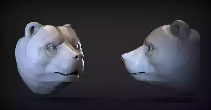  Bear head 1 3D print model