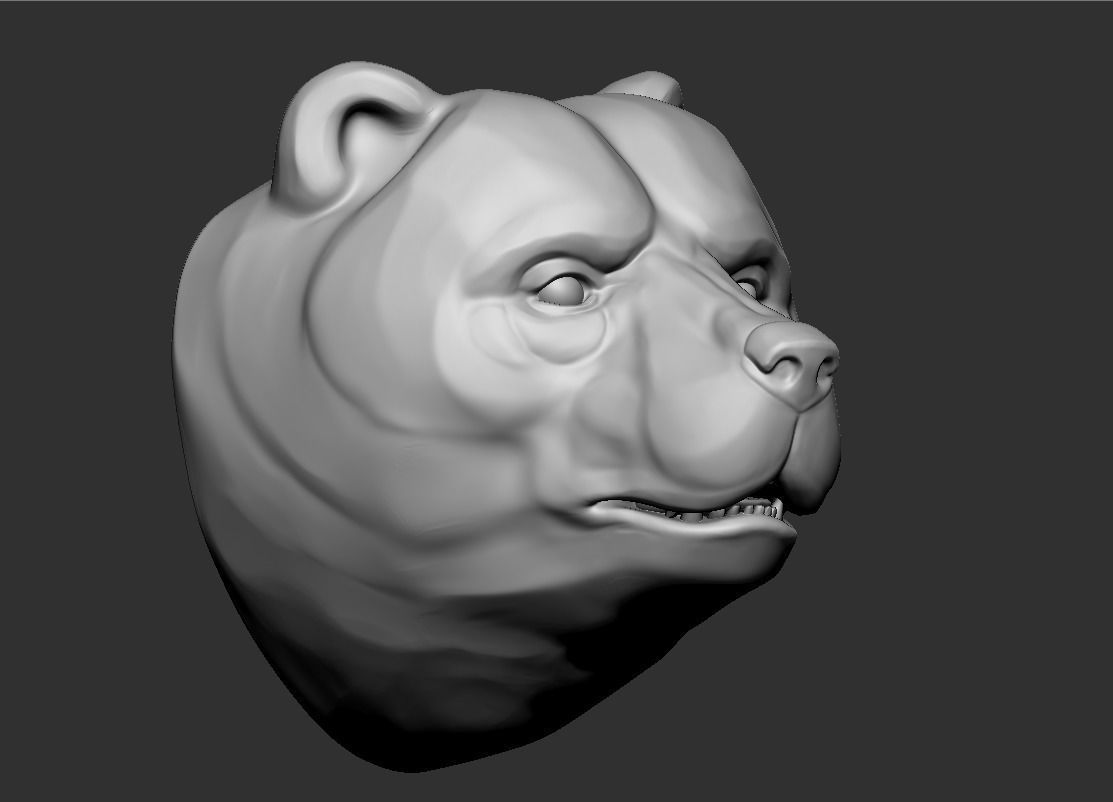 Bear head 1 3D print model_4