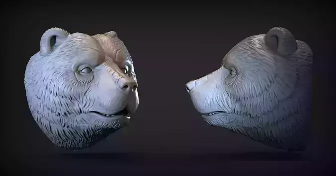  Bear head 2 3D print model