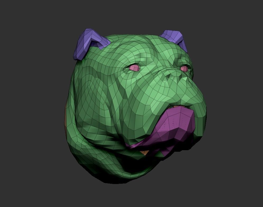 Bulldog Head 3D print model_7