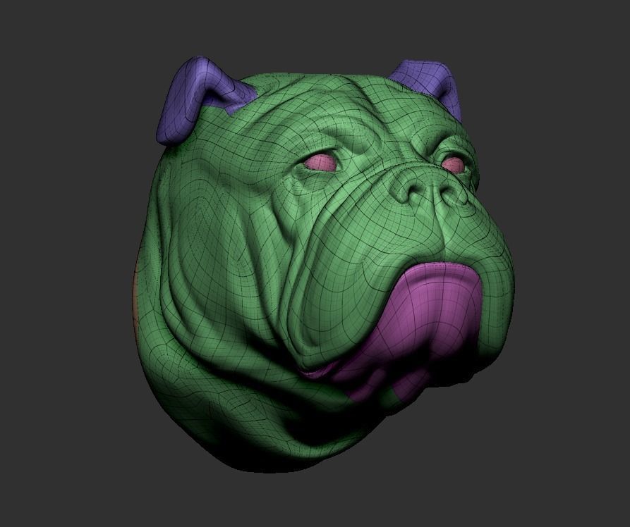 Bulldog Head 3D print model_6