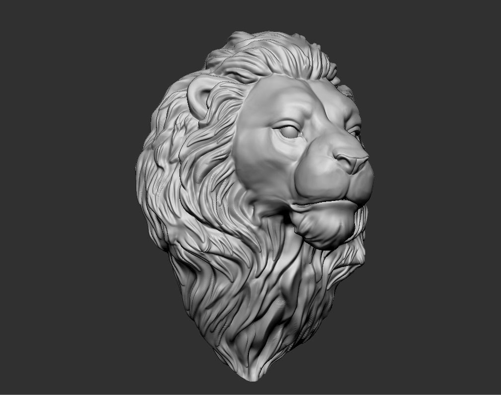 Lion Head 3D print model_4