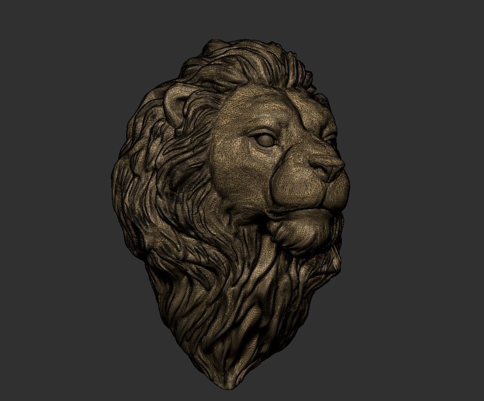 Lion Head 3D print model_8