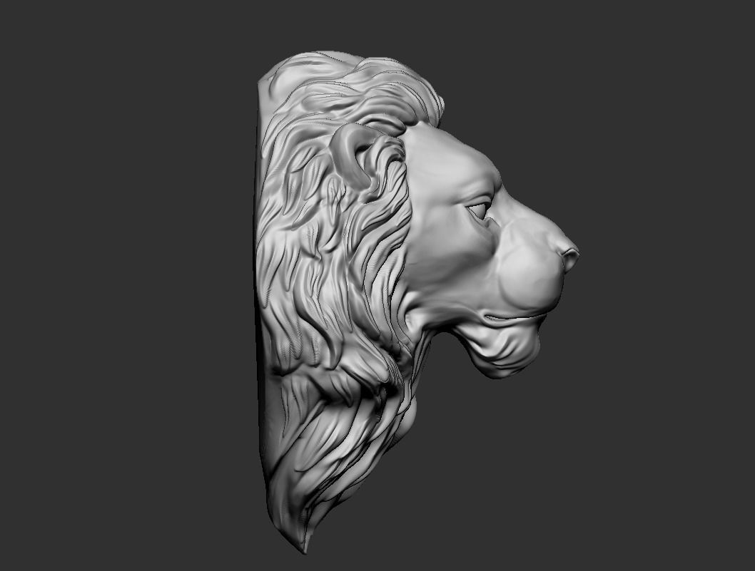 Lion Head 3D print model_3