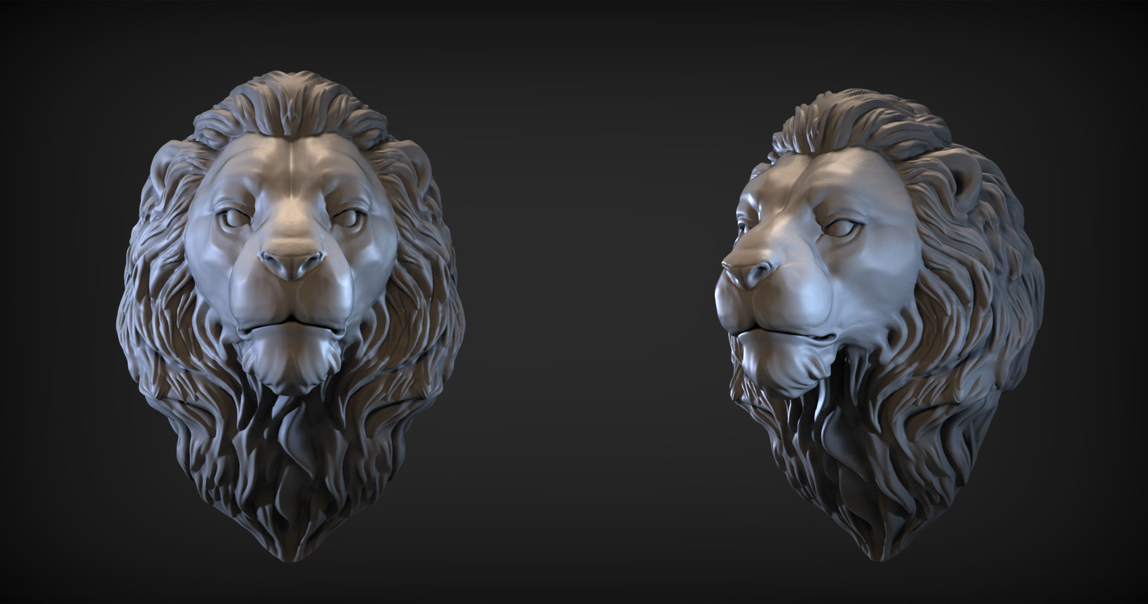 Lion Head 3D print model_1