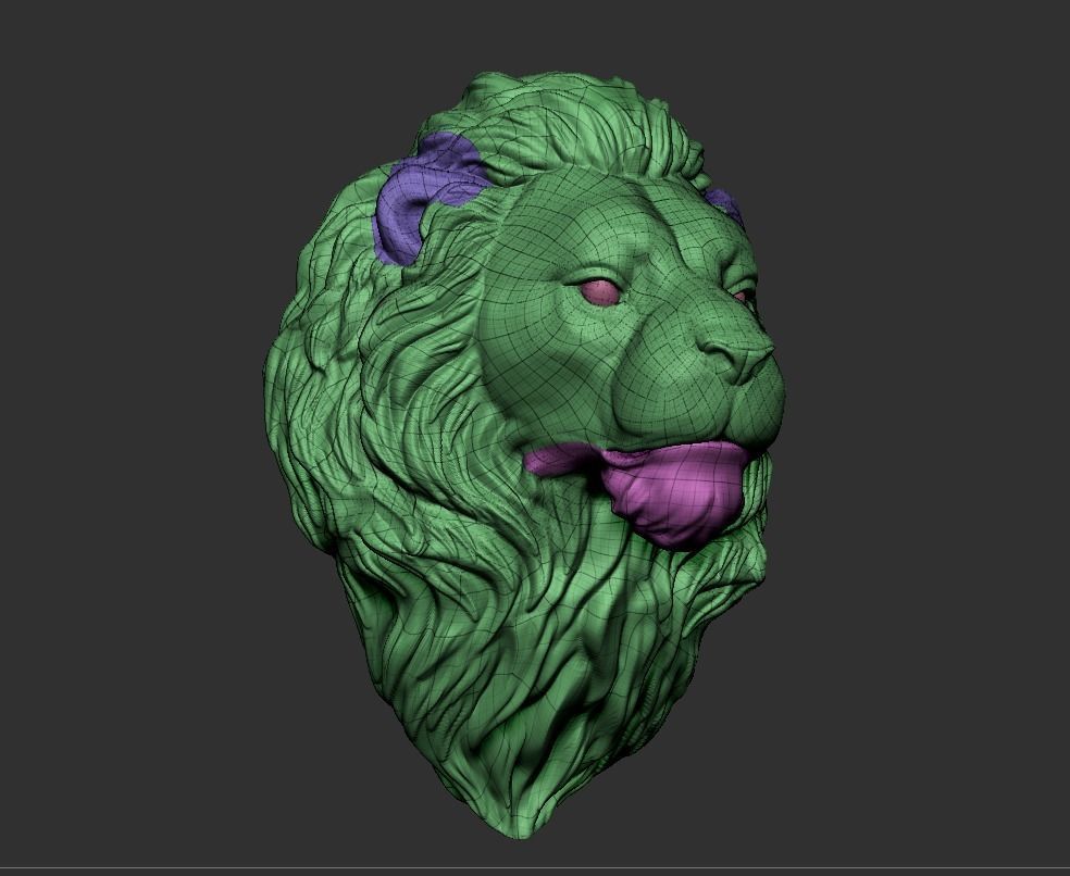 Lion Head 3D print model_6