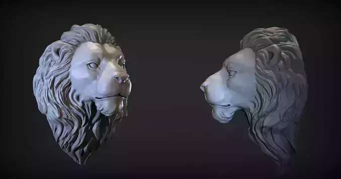 Lion Head  3D print model