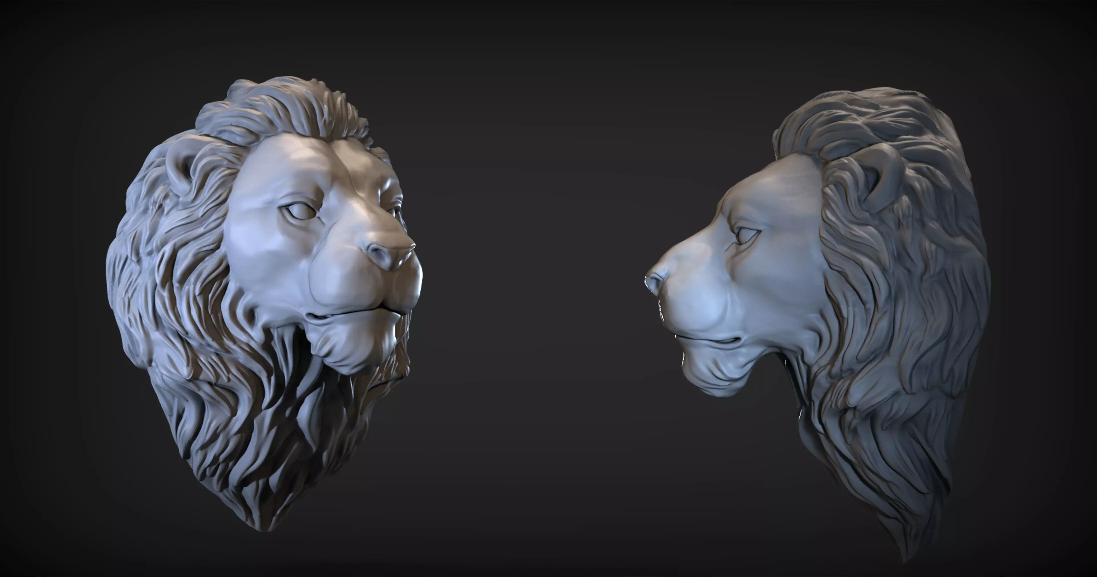 Lion Head 3D print model_0