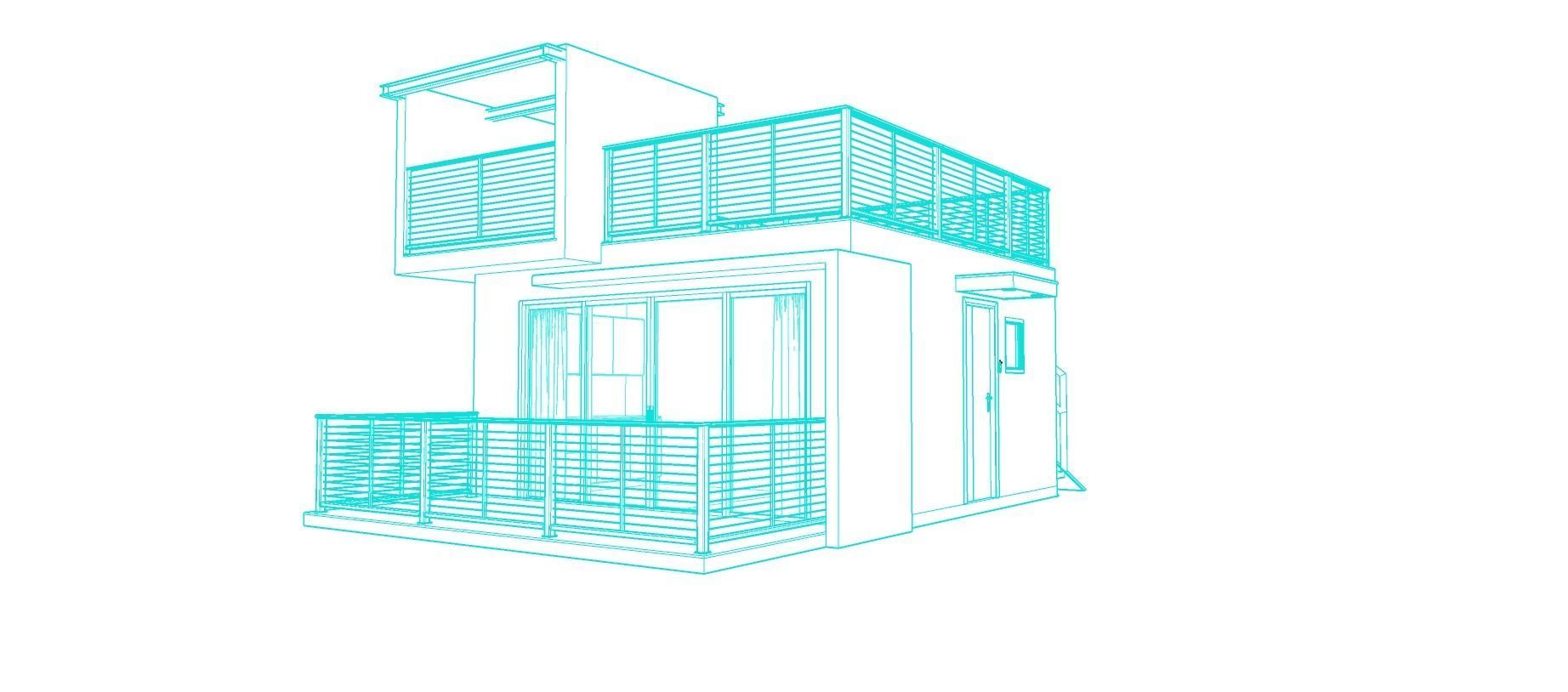 Bungalow vacation house tiny house on 25m2 Low-poly 3D model_20