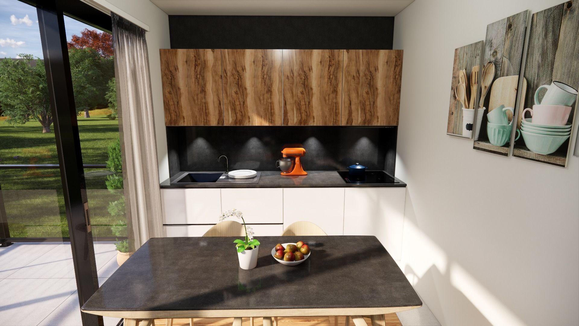 Bungalow vacation house tiny house on 25m2 Low-poly 3D model_19