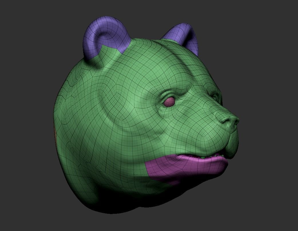 Panda head 3D print model_8
