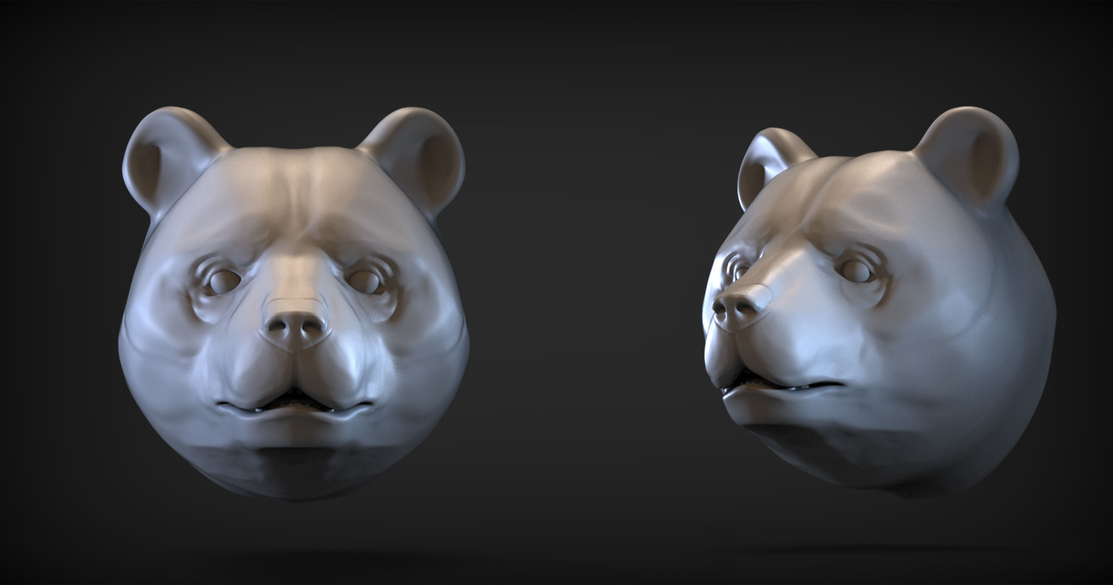 Panda head 3D print model_1