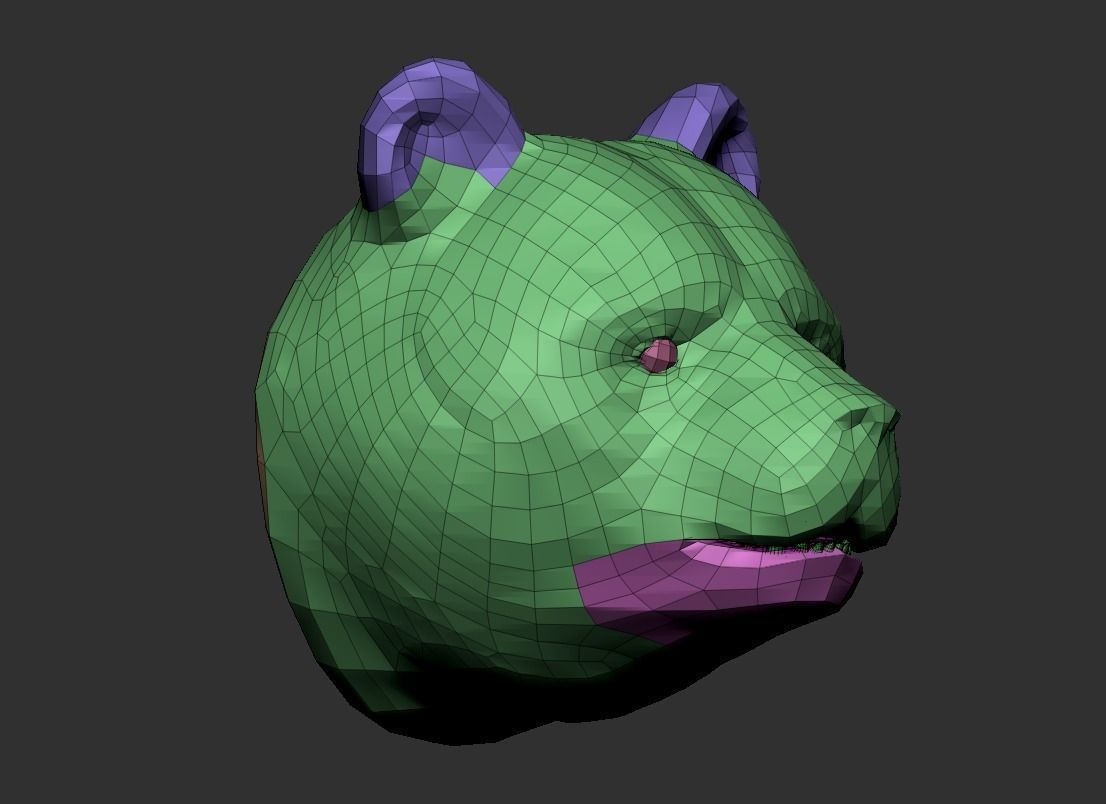 Panda head 3D print model_7