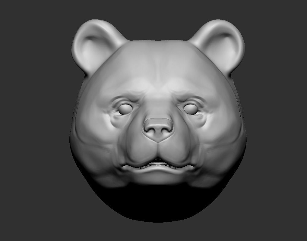 Panda head 3D print model_4