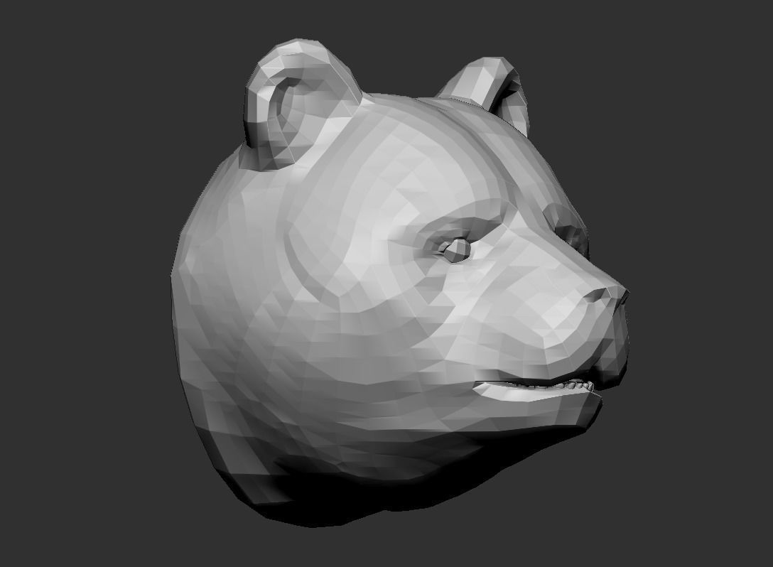 Panda head 3D print model_5