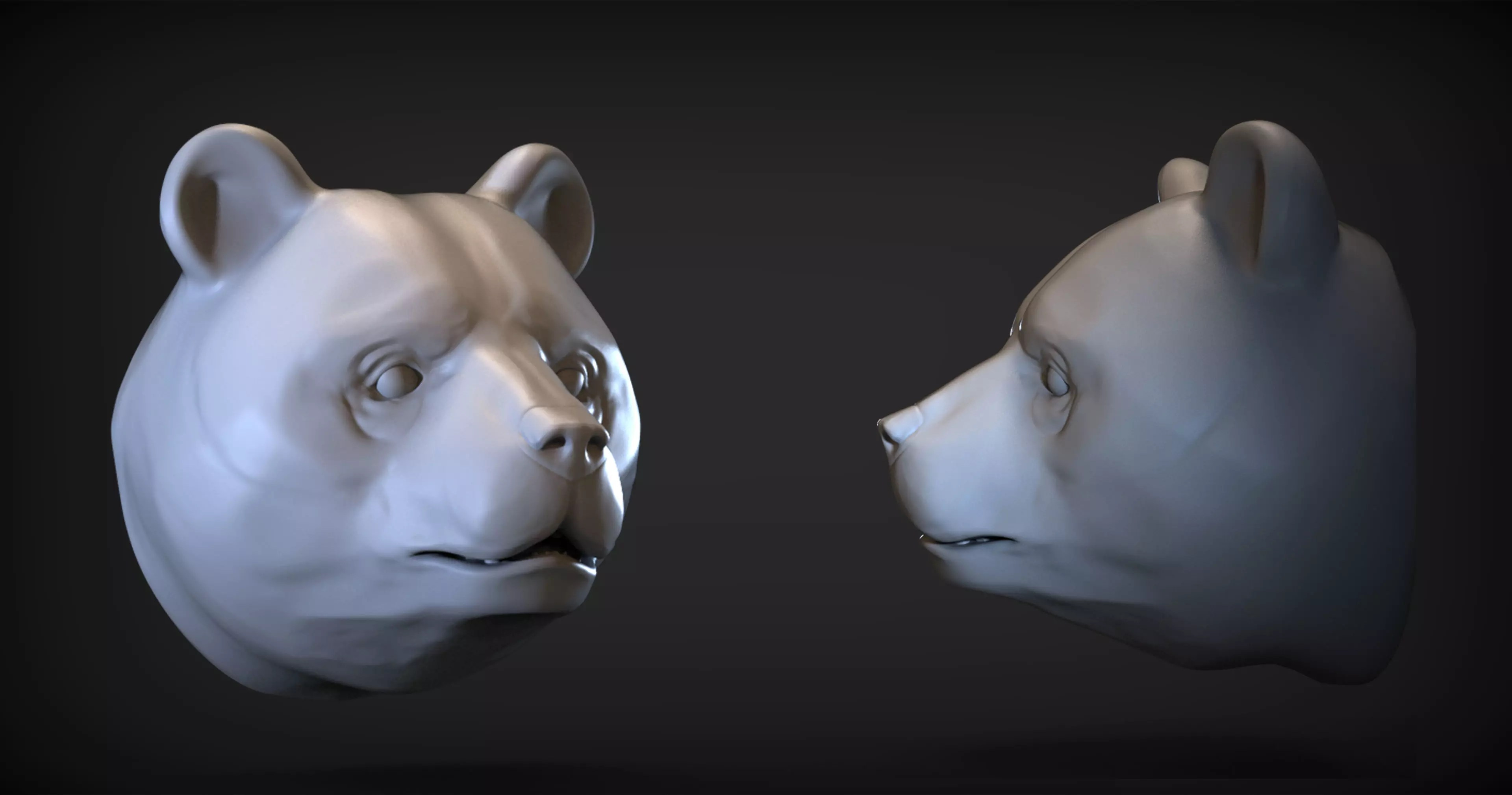 Panda head 3D print model_0