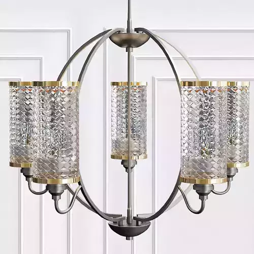 DENTON chandelier with three glass shades