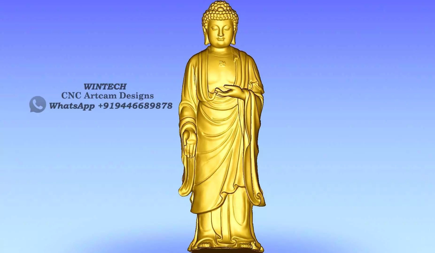 Gautama Buddha Standing 3d 3D model_0