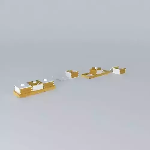 SERVING BAMBOO TRAY WITH 3 BAMBOO BOWL