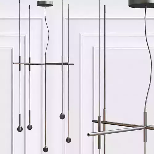 ALGORITHM modern chandelier with three metal rods hanging fro... 3D model