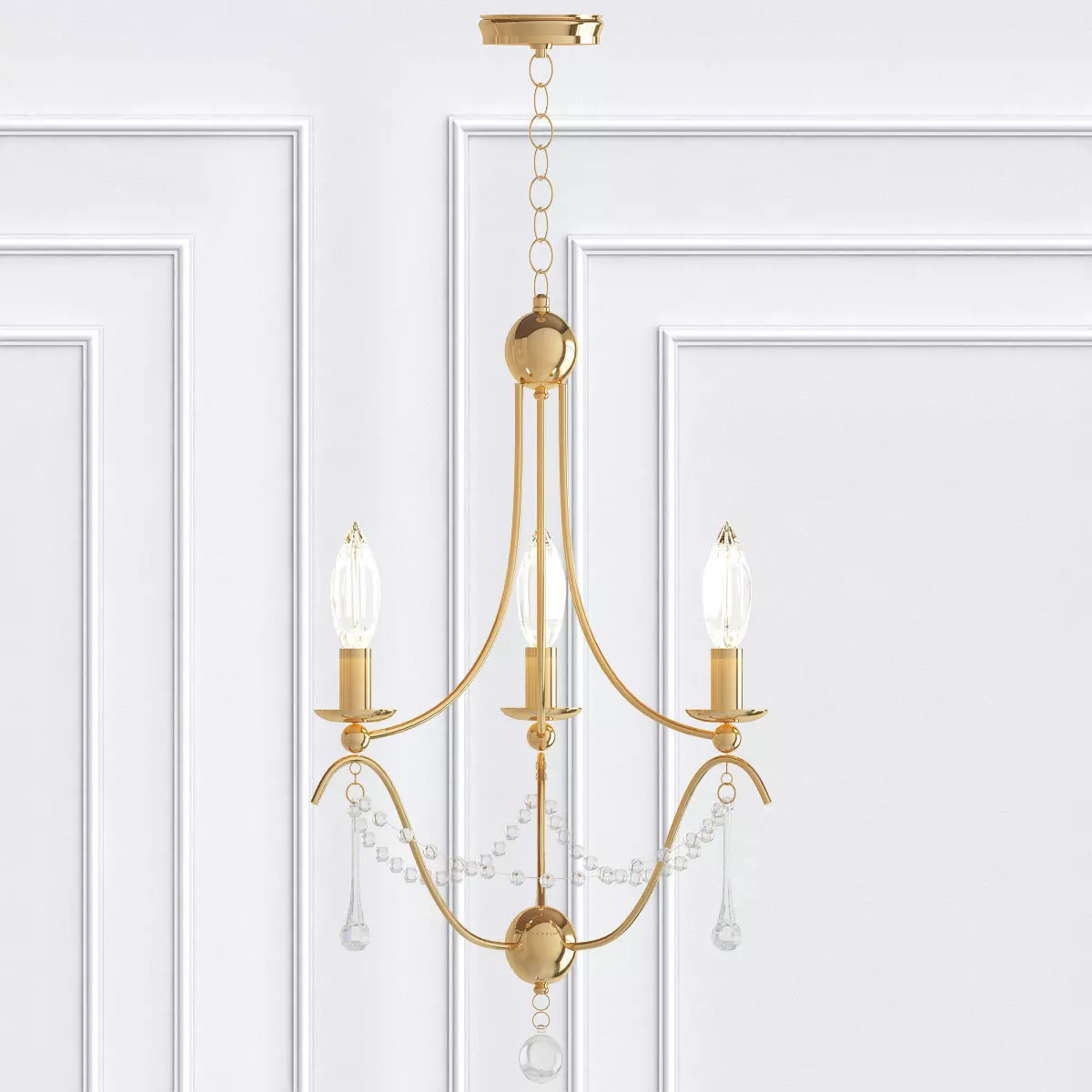 METRO chandelier with beads hanging from it 3D model