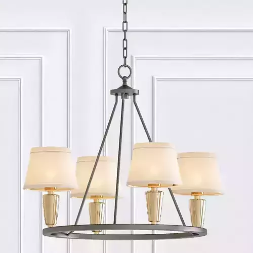 WARDEN four light chandelier with shades
