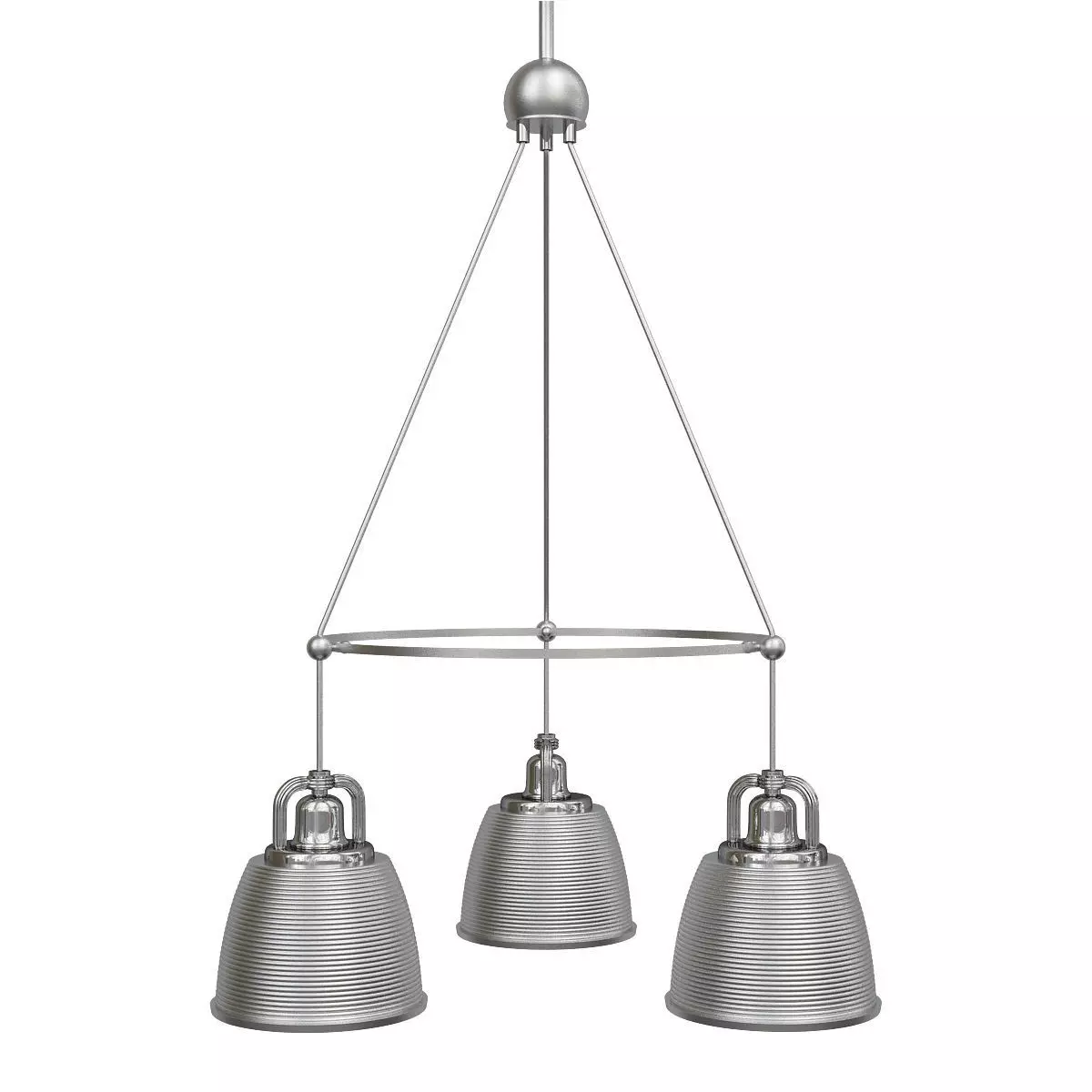 DUBLIN three lights hanging from metal chandelier 3D model