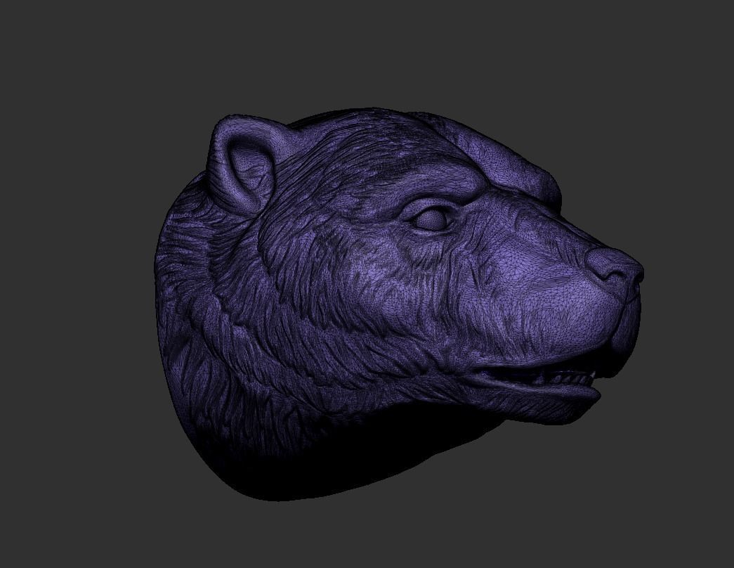 Polar bear head 2 3D print model_7