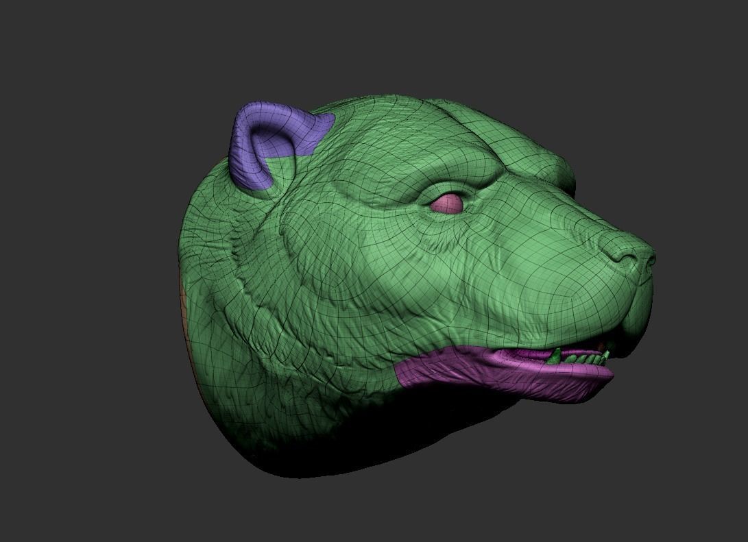 Polar bear head 2 3D print model_6