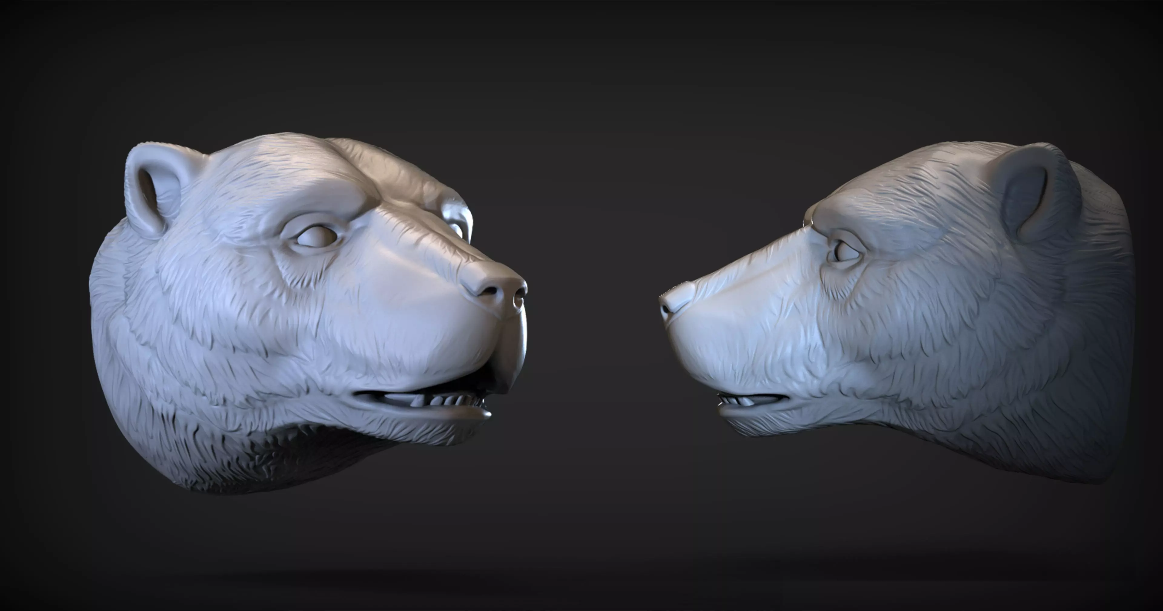 Polar bear head 2 3D print model_0