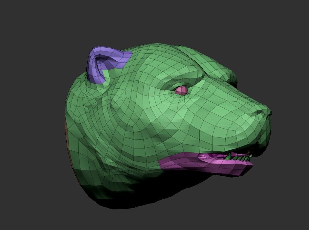 Polar bear head 2 3D print model_8