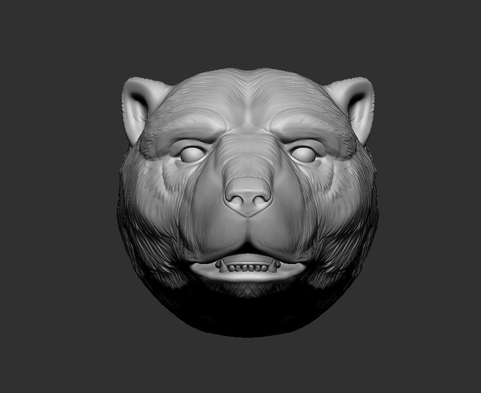 Polar bear head 2 3D print model_3