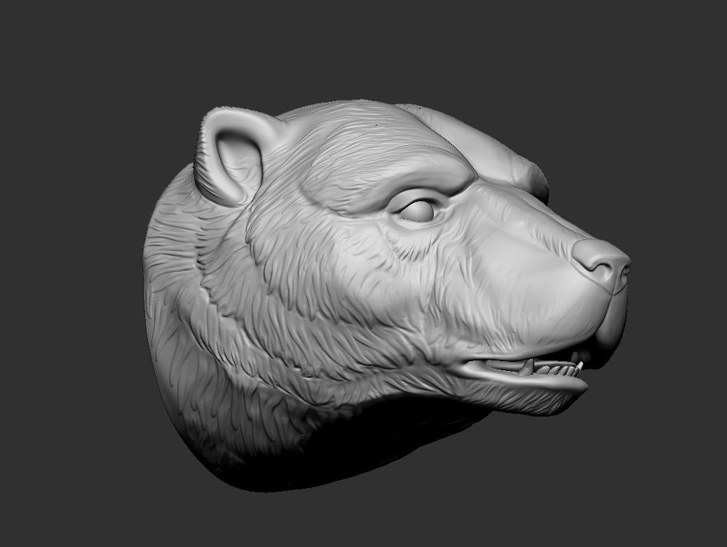 Polar bear head 2 3D print model_2