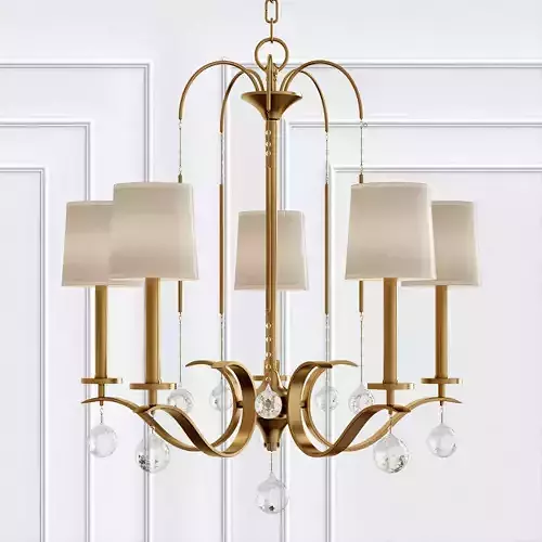 WHITNEY four light chandelier with shades