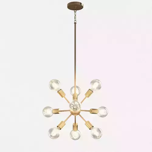LIMELIGHT modern brass chandelier with glass globes
