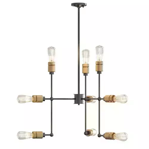 JERSEY industrial style chandelier with six light bulbs