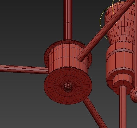 JERSEY industrial style chandelier with six light bulbs 3D model_5