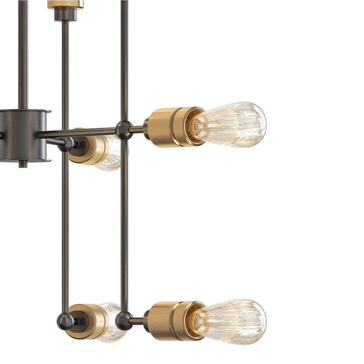 JERSEY industrial style chandelier with six light bulbs 3D model_1