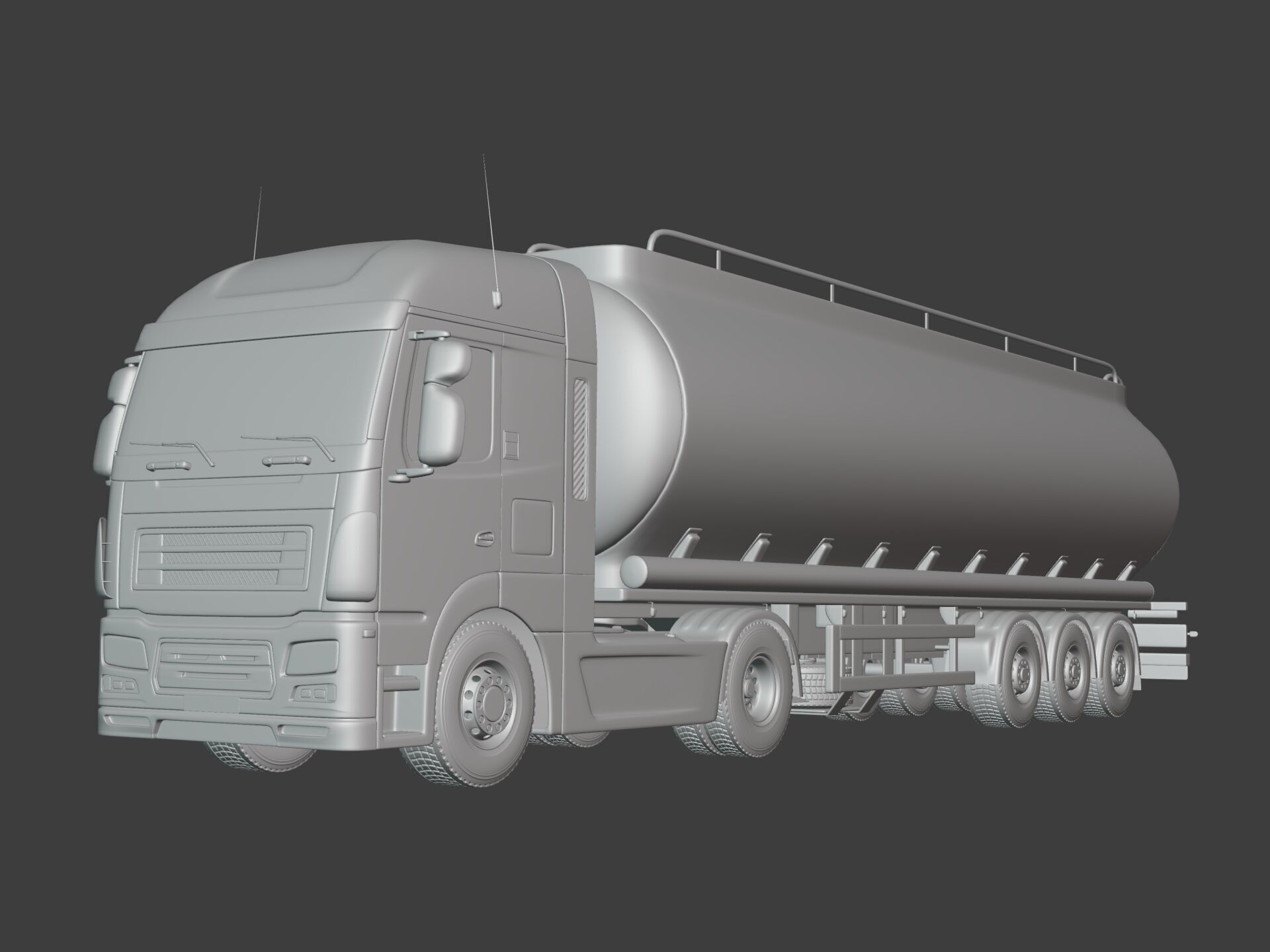 Generic Semi Trailer Fuel Truck with Modern Design 3D model_2