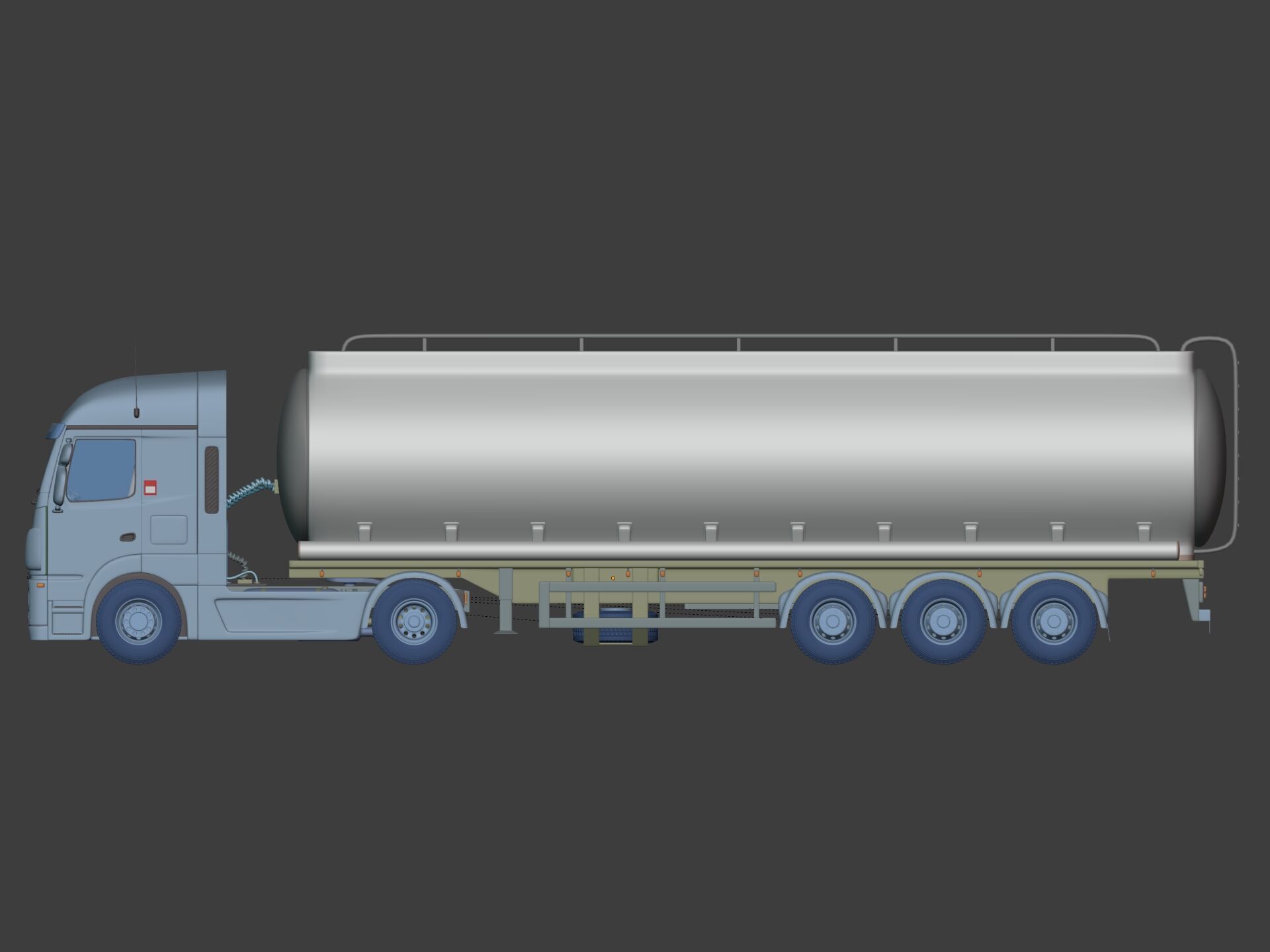 Generic Semi Trailer Fuel Truck with Modern Design 3D model_8